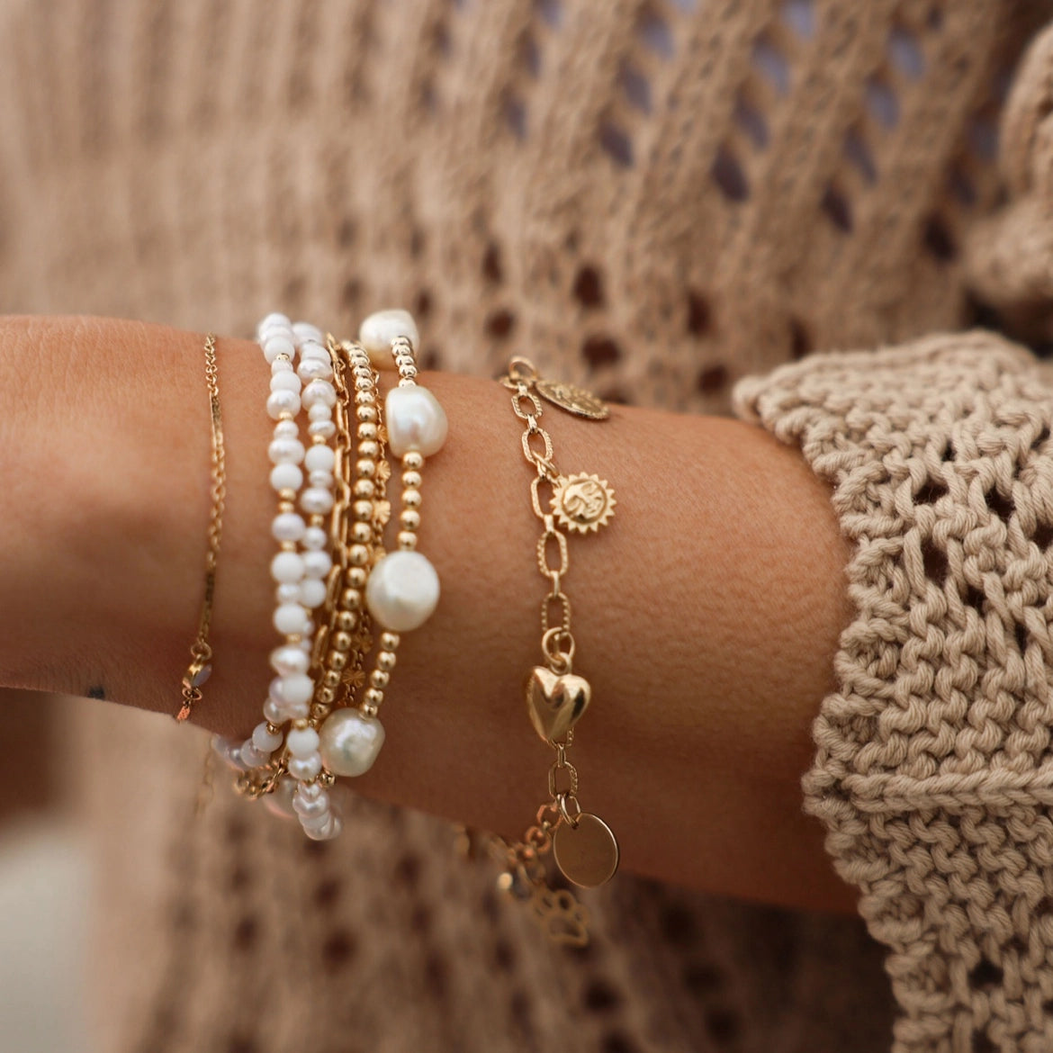 La Di Da Southern Belle freshwater pearl bracelet luxury jewelry stack