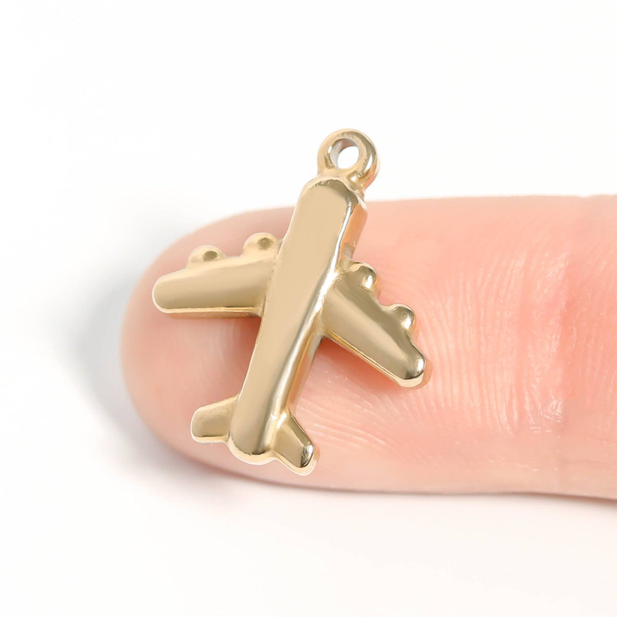 Gold Airplane Travel Charm | 18K Gold PVD