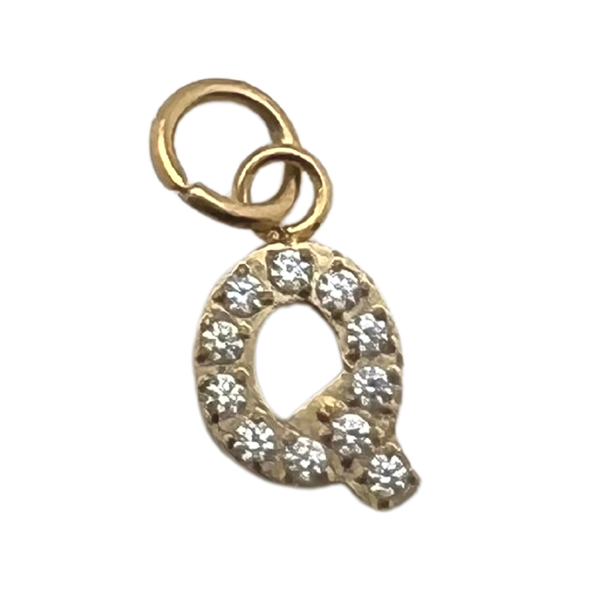 Gold Pavé CZ Initial Letter Charm | Waterproof Charm