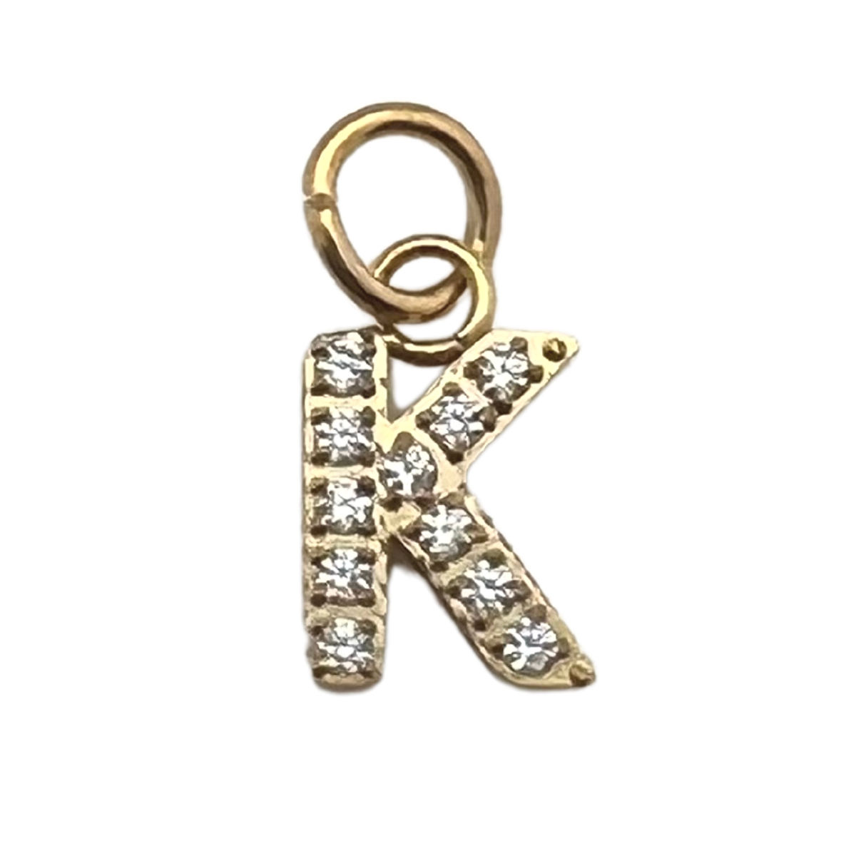 Gold Pavé CZ Initial Letter Charm | Waterproof Charm