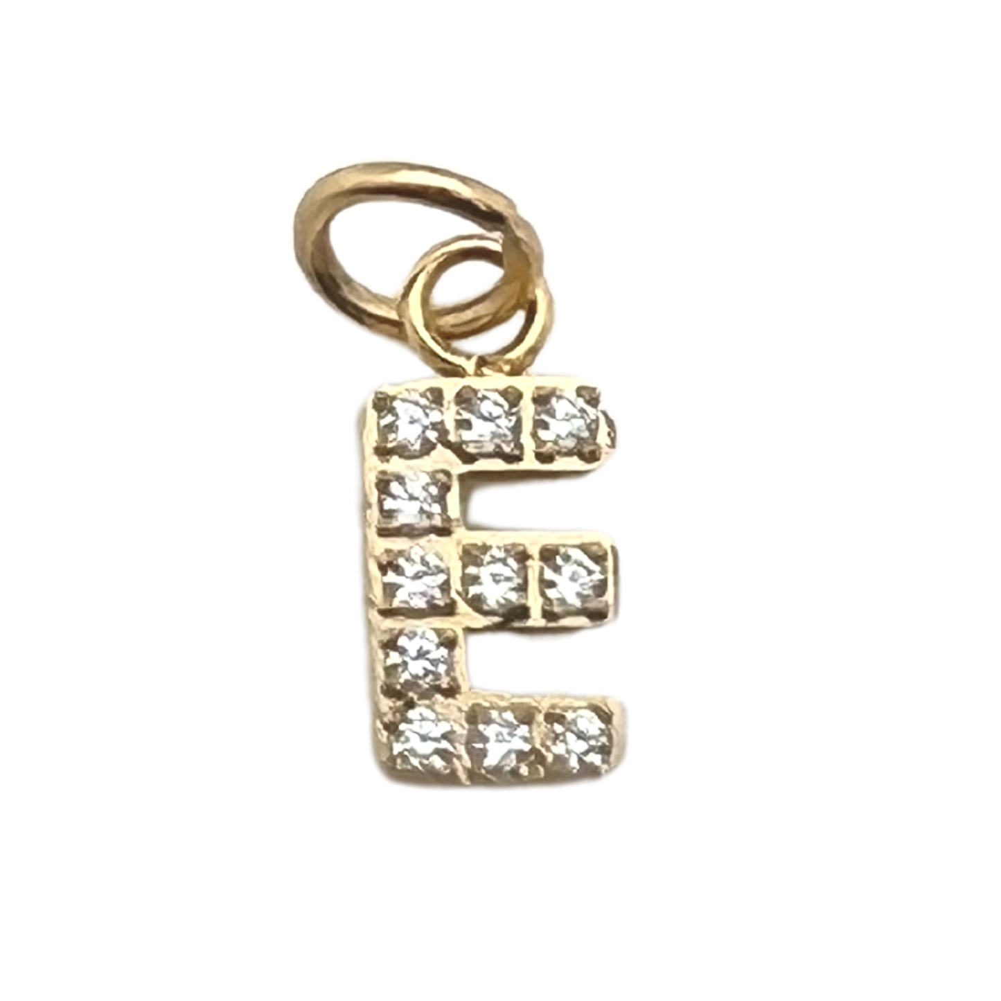 Gold Pavé CZ Initial Letter Charm | Waterproof Charm