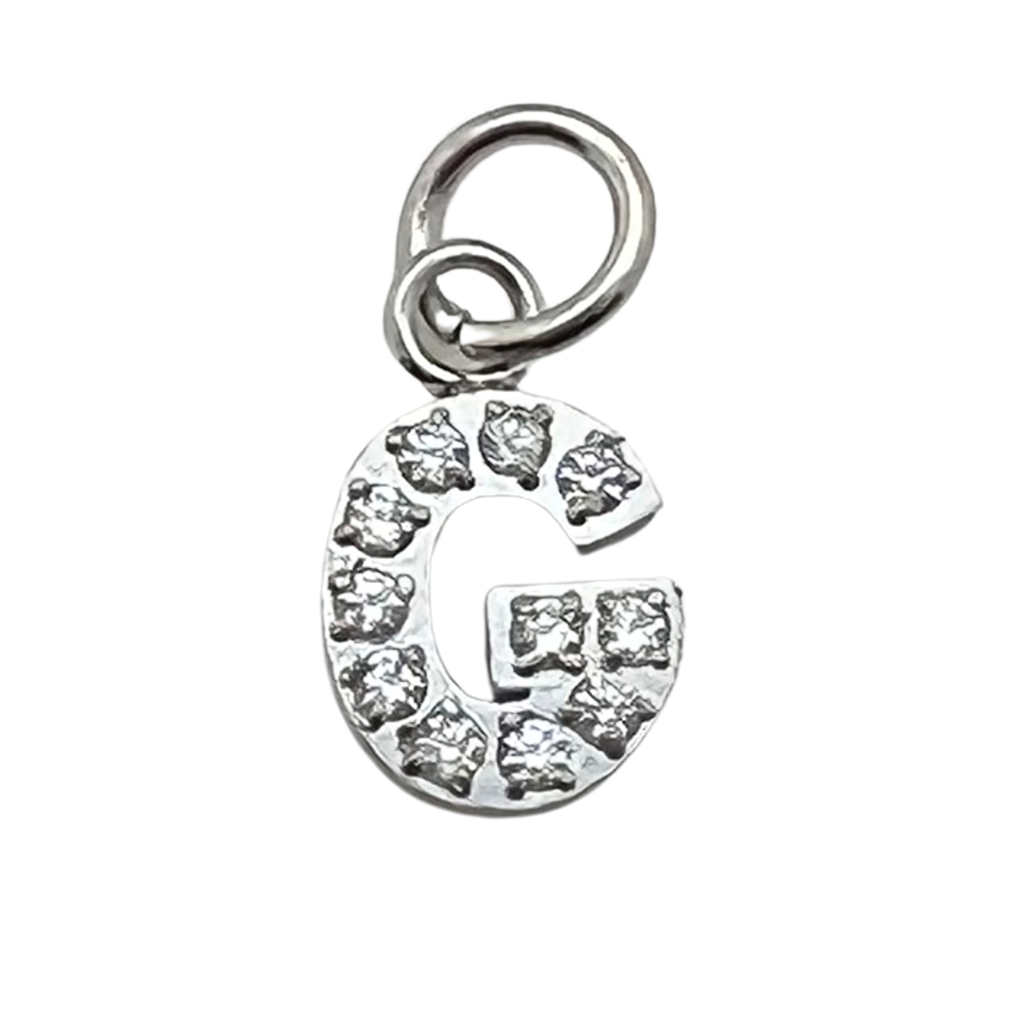 Silver Pavé CZ Initial Charm | Waterproof Letter Charm