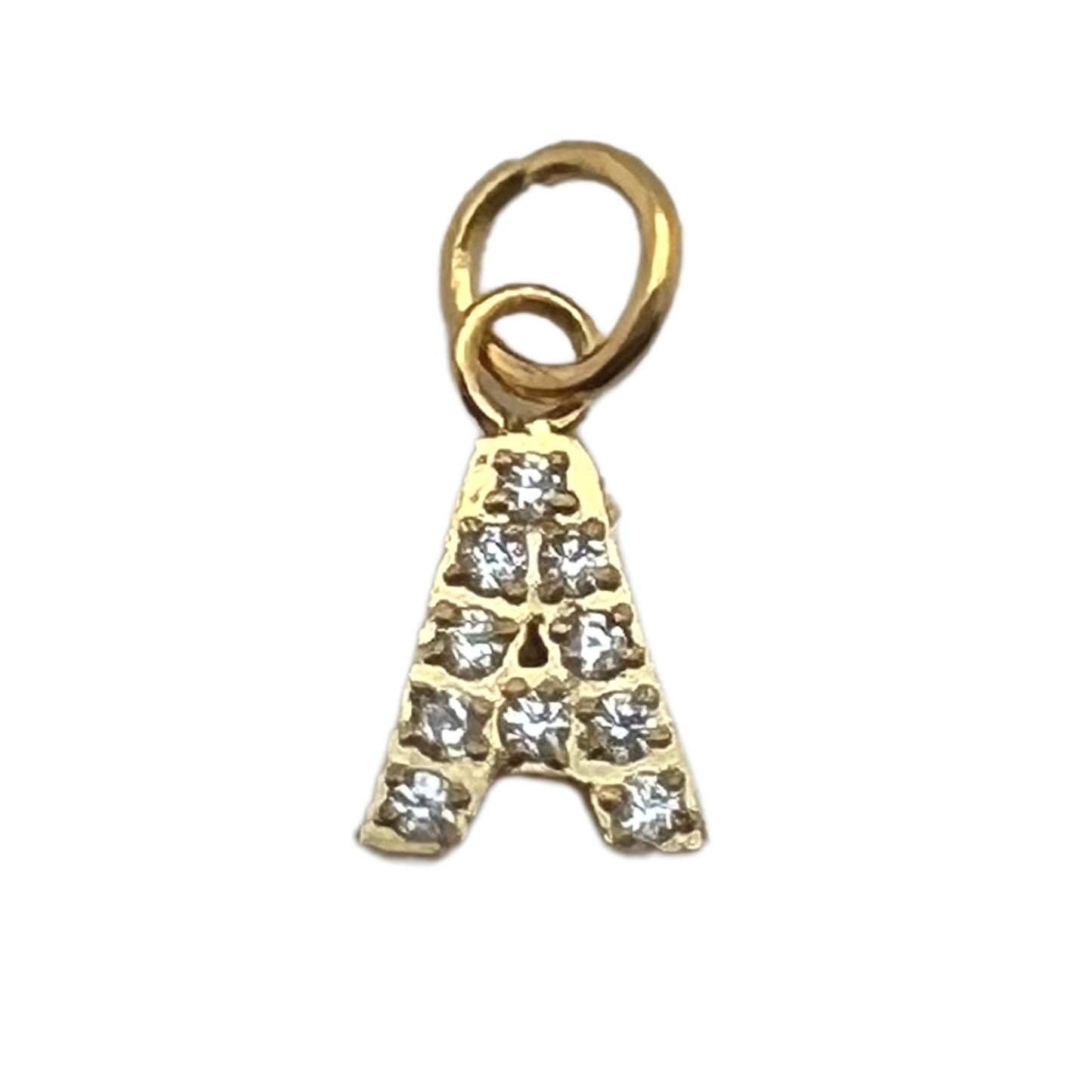Gold Pavé CZ Initial Letter Charm | Waterproof Charm