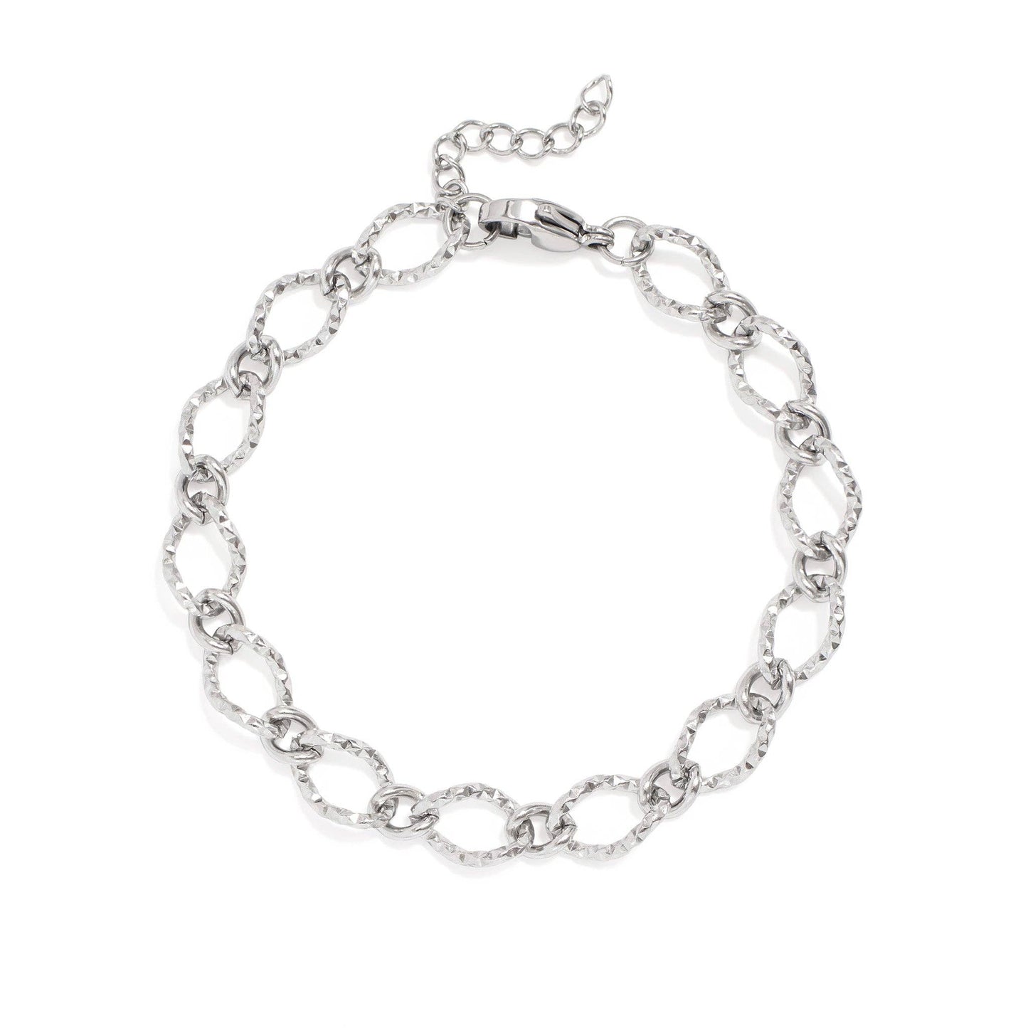 Juliette Hammered Oval Bracelet | Waterproof Gold  & Silver Jewelry
