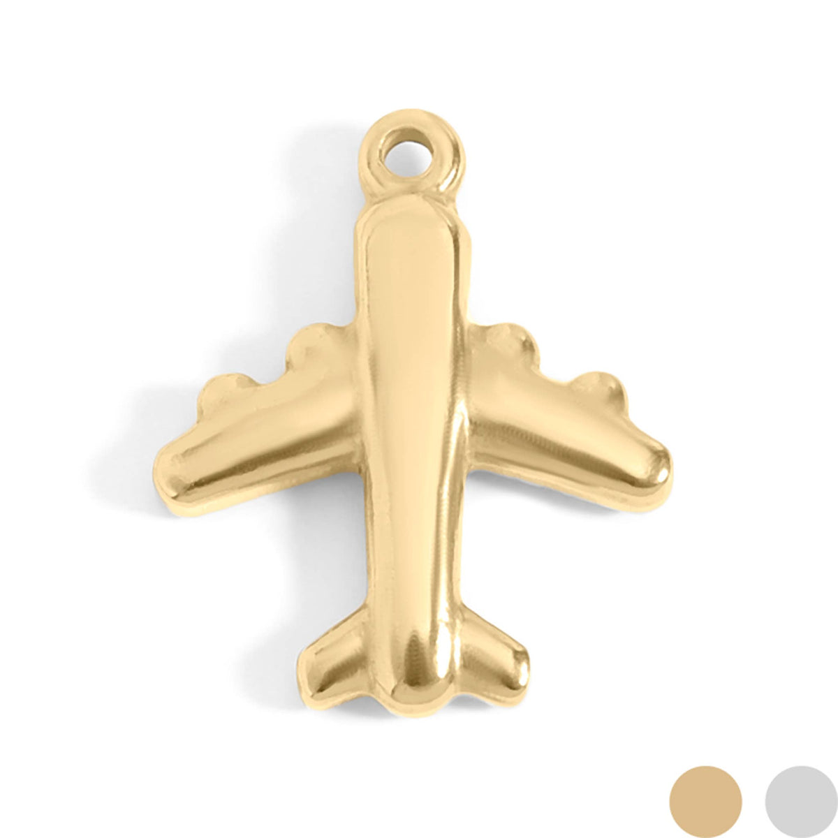 Gold Airplane Travel Charm | 18K Gold PVD