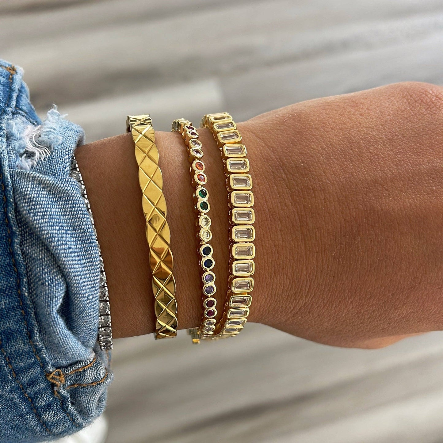 Ella CZ Tennis Bracelet | Gold & Silver Cubic Zirconia Tennis Bracelet