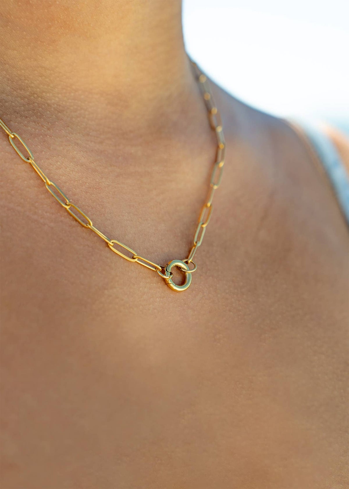 Paperclip Charm Holder Necklace | Gold & Silver Carabiner Necklace