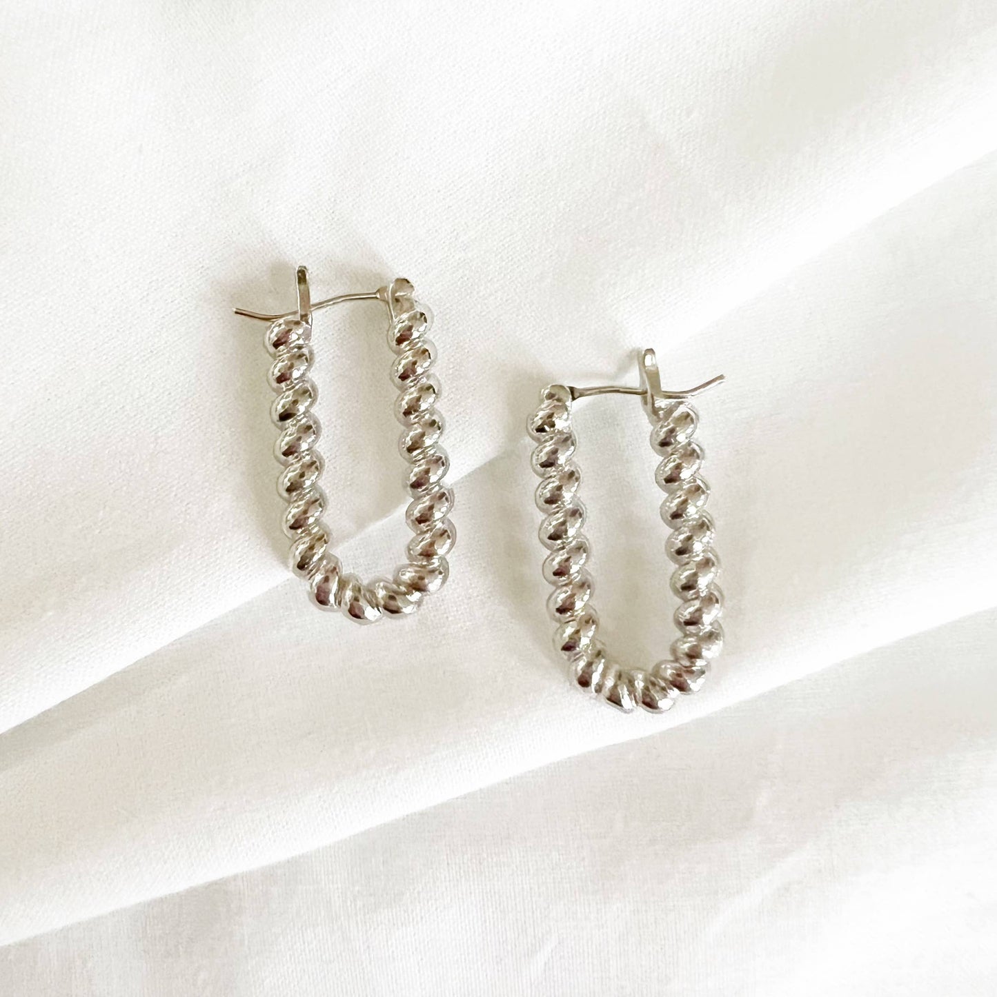 Dockside Croissant Hoop Earrings | Silver White Gold-Filled & 14K Gold-Filled Chunky Hoops