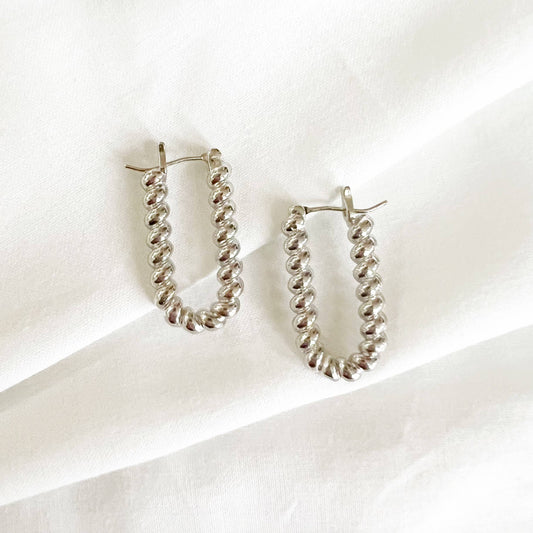 Dockside Croissant Hoop Earrings | Silver White Gold-Filled & 14K Gold-Filled Chunky Hoops