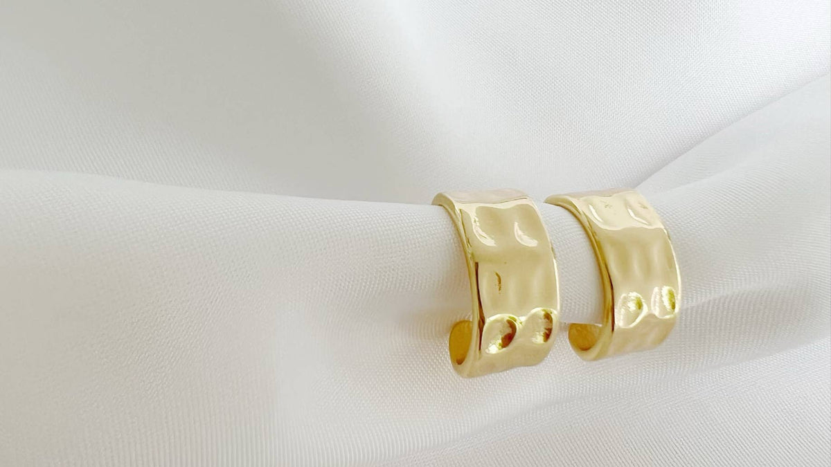London Hammered Hoop Earrings | 14K Gold-Filled Hoops