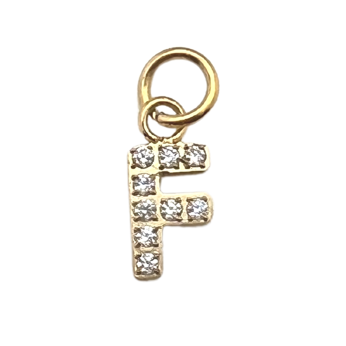 Gold Pavé CZ Initial Letter Charm | Waterproof Charm