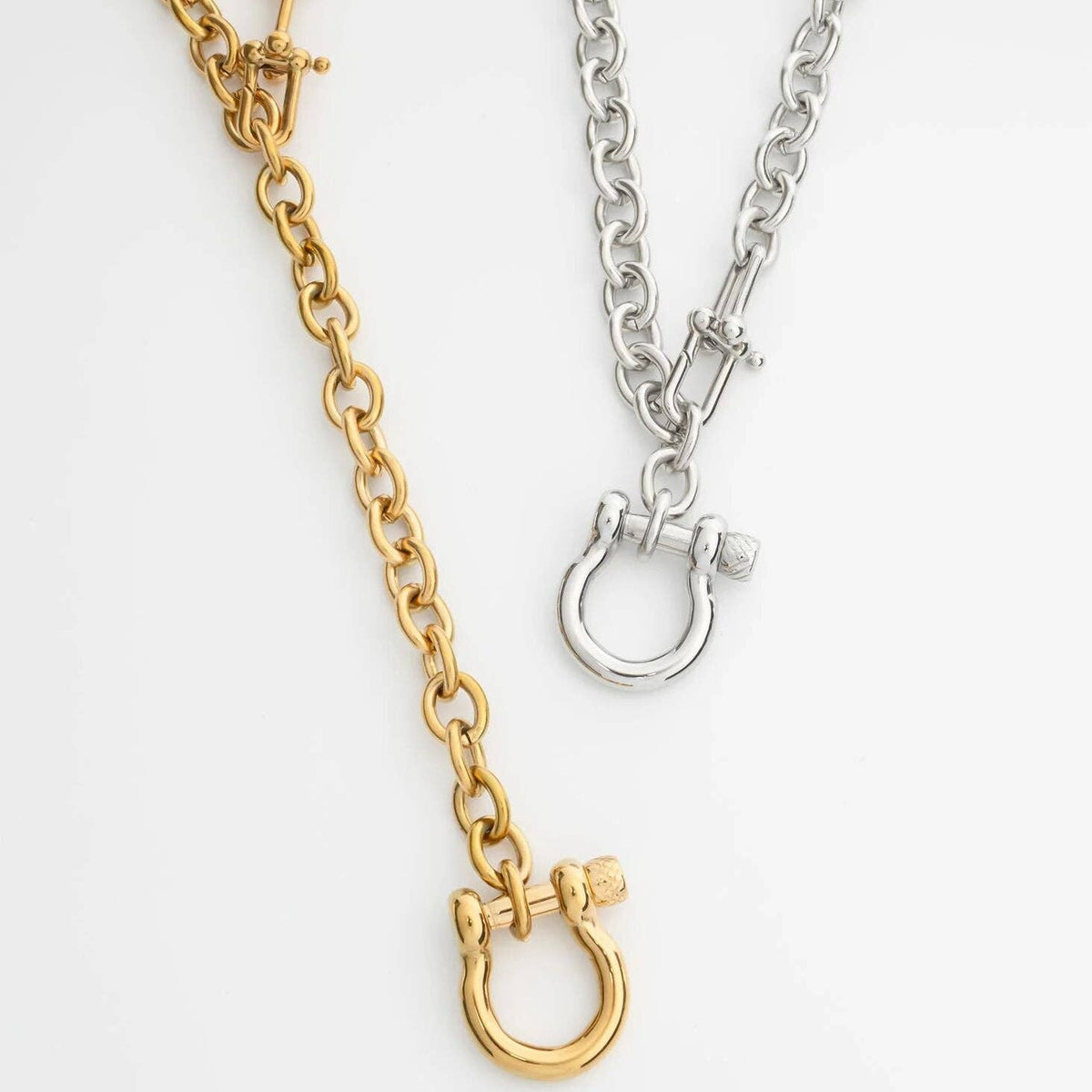 Gold Horseshoe Carabiner Y Necklace | 18K Gold PVD