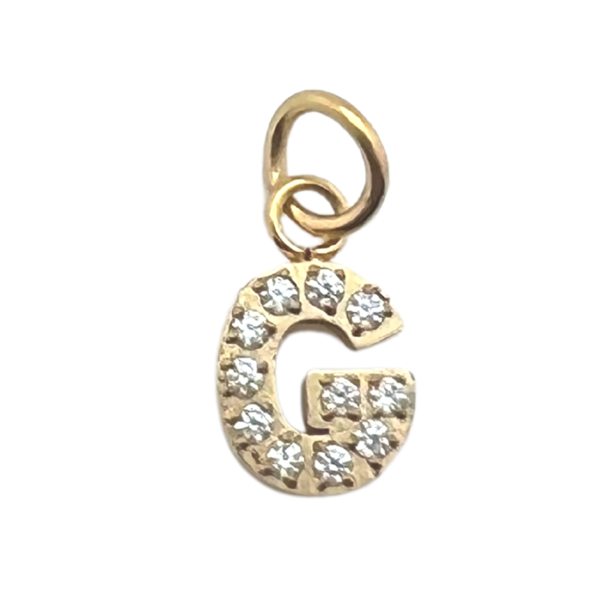 Gold Pavé CZ Initial Letter Charm | Waterproof Charm
