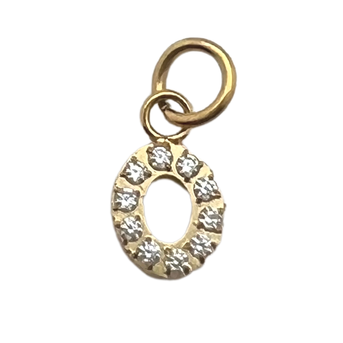 Gold Pavé CZ Initial Letter Charm | Waterproof Charm