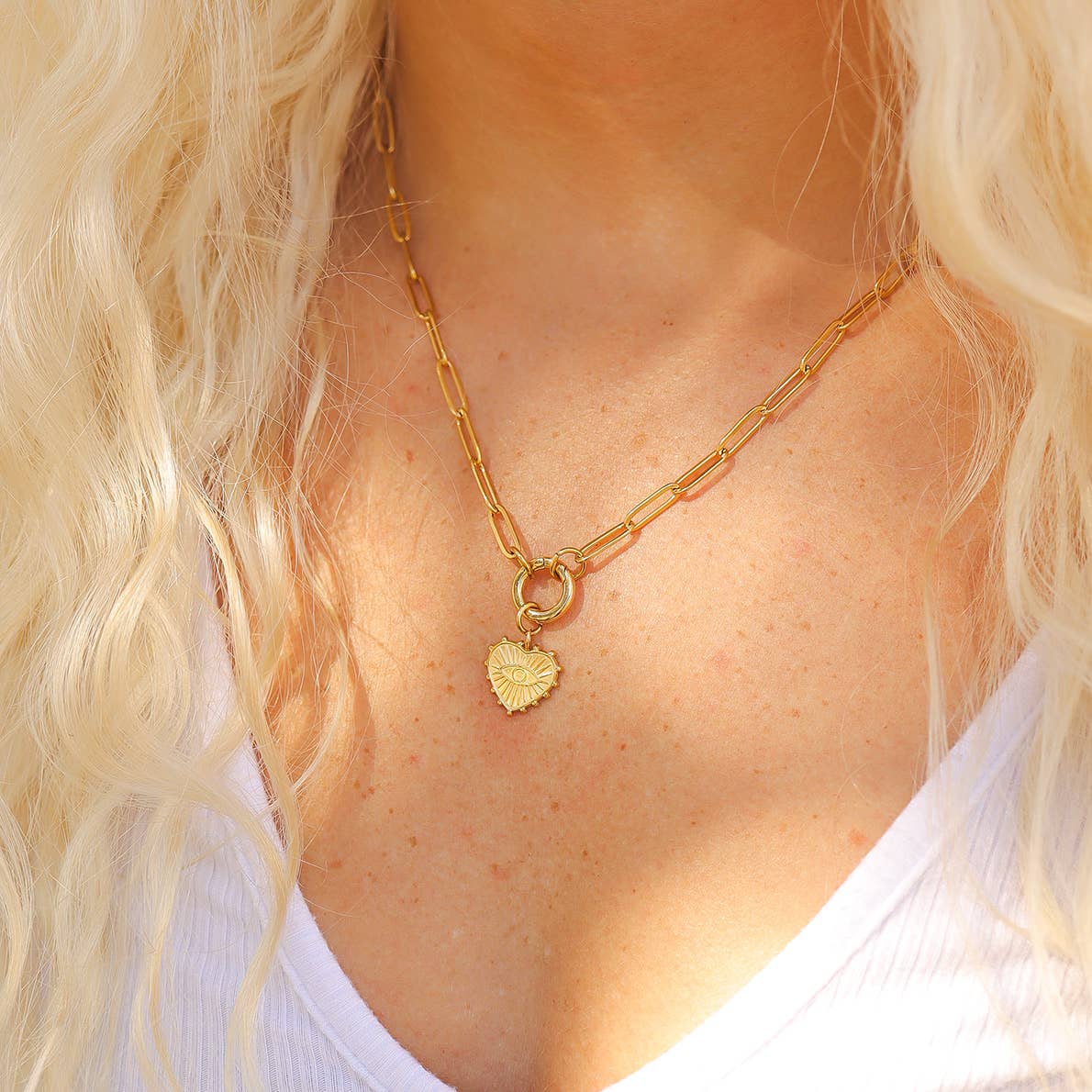 Paperclip Charm Holder Necklace | Gold & Silver Carabiner Necklace
