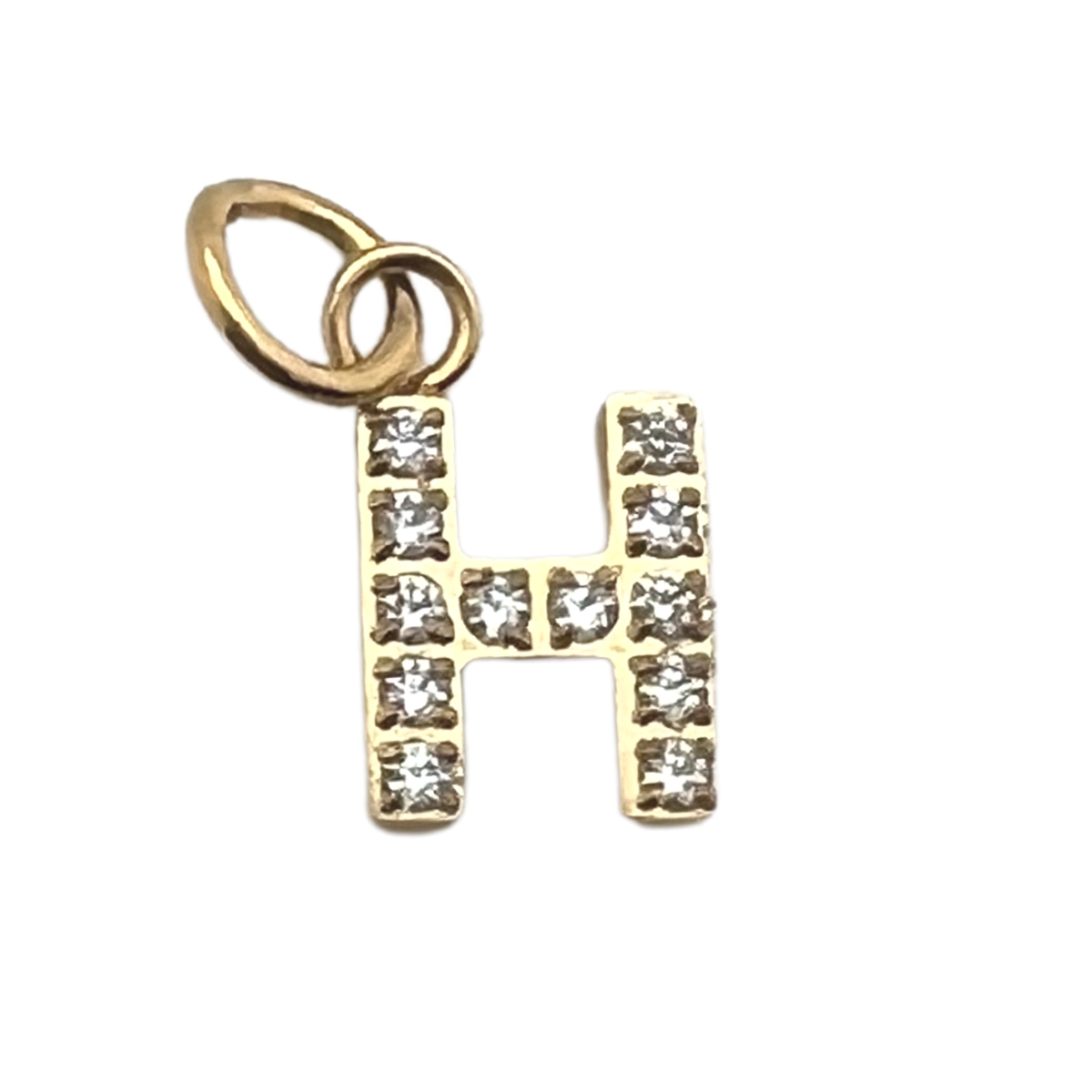 Gold Pavé CZ Initial Letter Charm | Waterproof Charm