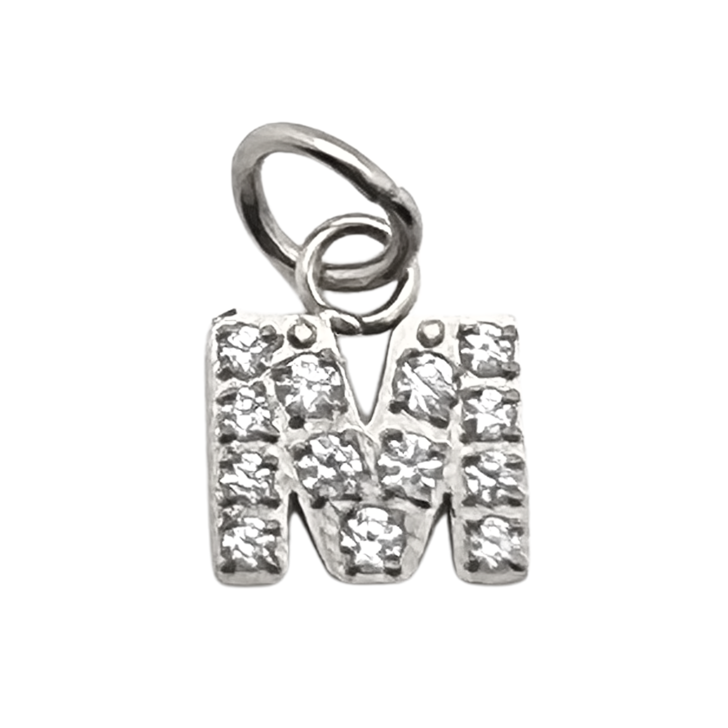 Silver Pavé CZ Initial Charm | Waterproof Letter Charm
