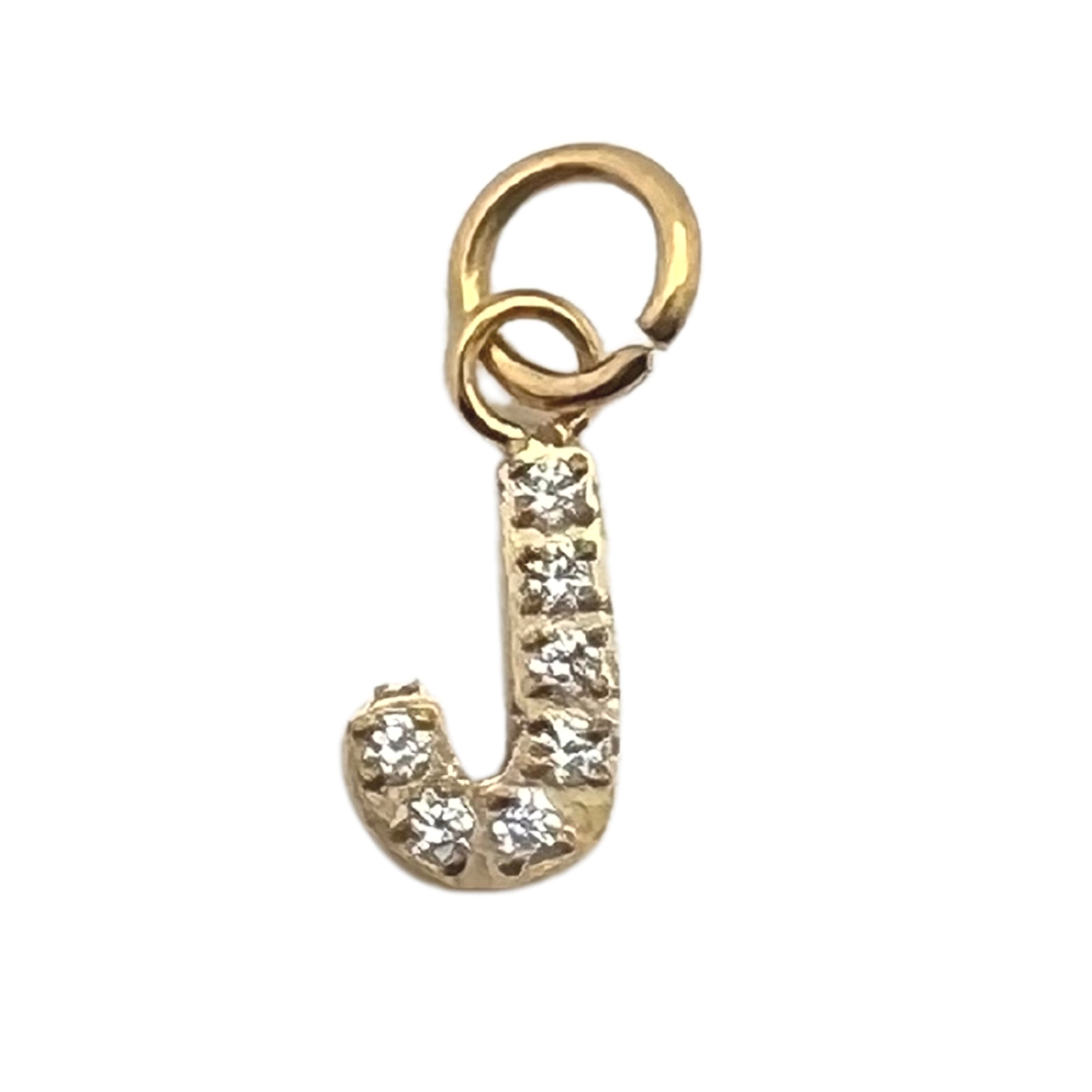Gold Pavé CZ Initial Letter Charm | Waterproof Charm