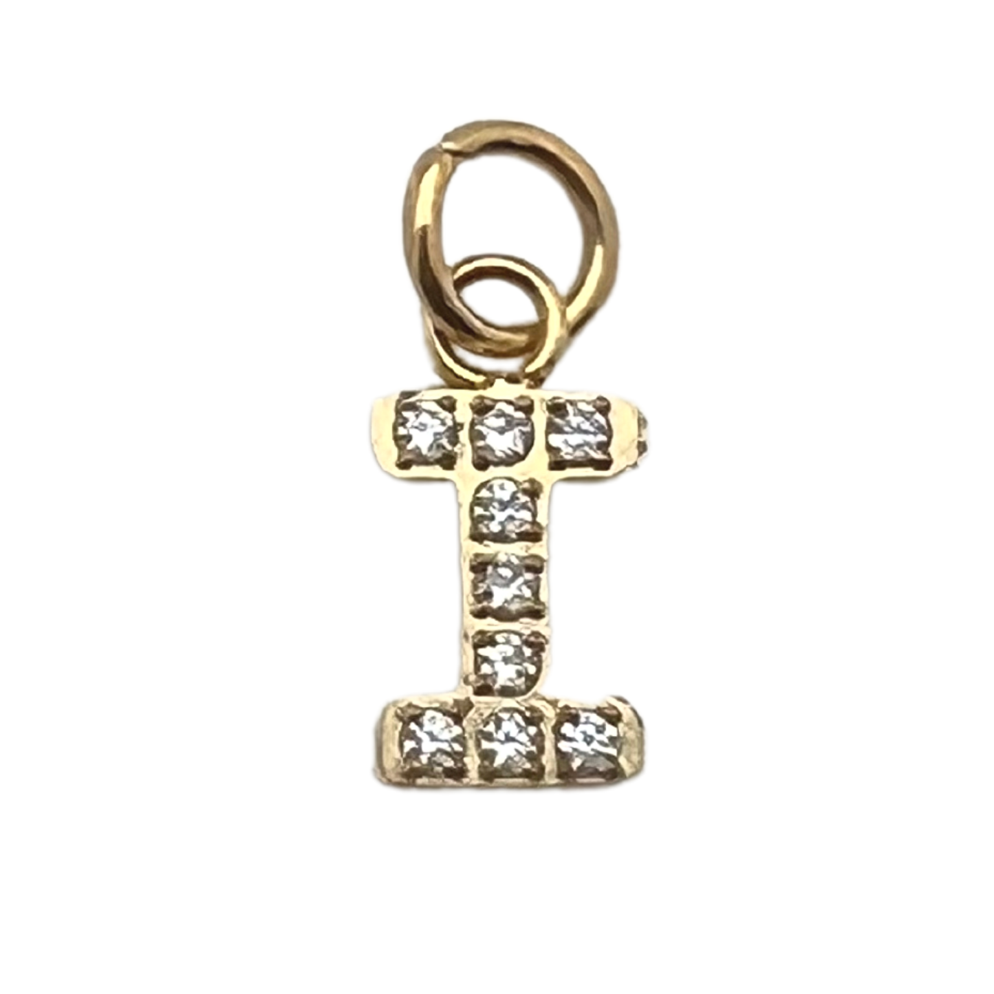 Gold Pavé CZ Initial Letter Charm | Waterproof Charm