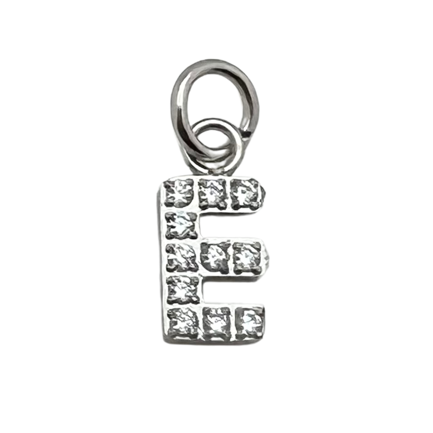 Silver Pavé CZ Initial Charm | Waterproof Letter Charm
