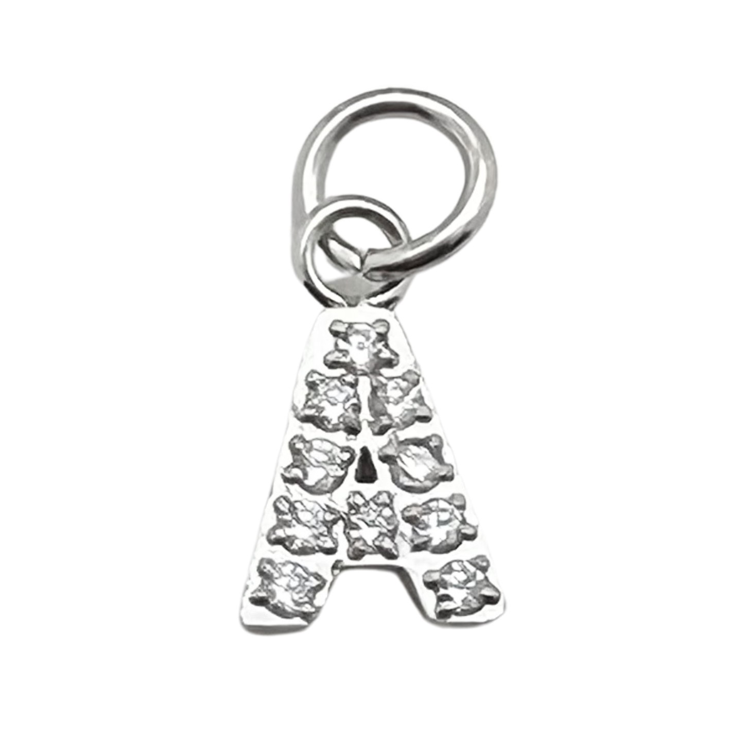 Silver Pavé CZ Initial Charm | Waterproof Letter Charm