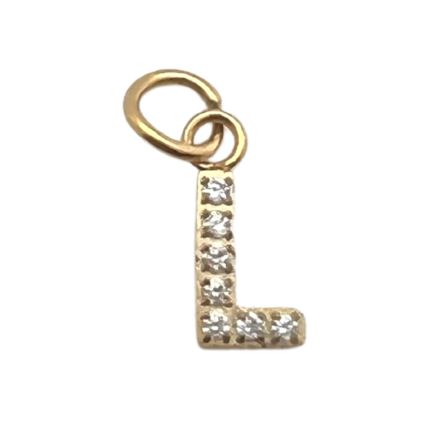 Gold Pavé CZ Initial Letter Charm | Waterproof Charm