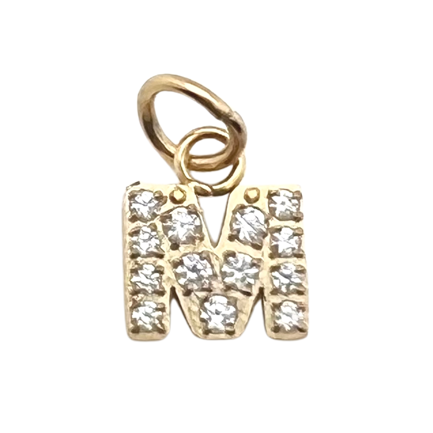 Gold Pavé CZ Initial Letter Charm | Waterproof Charm