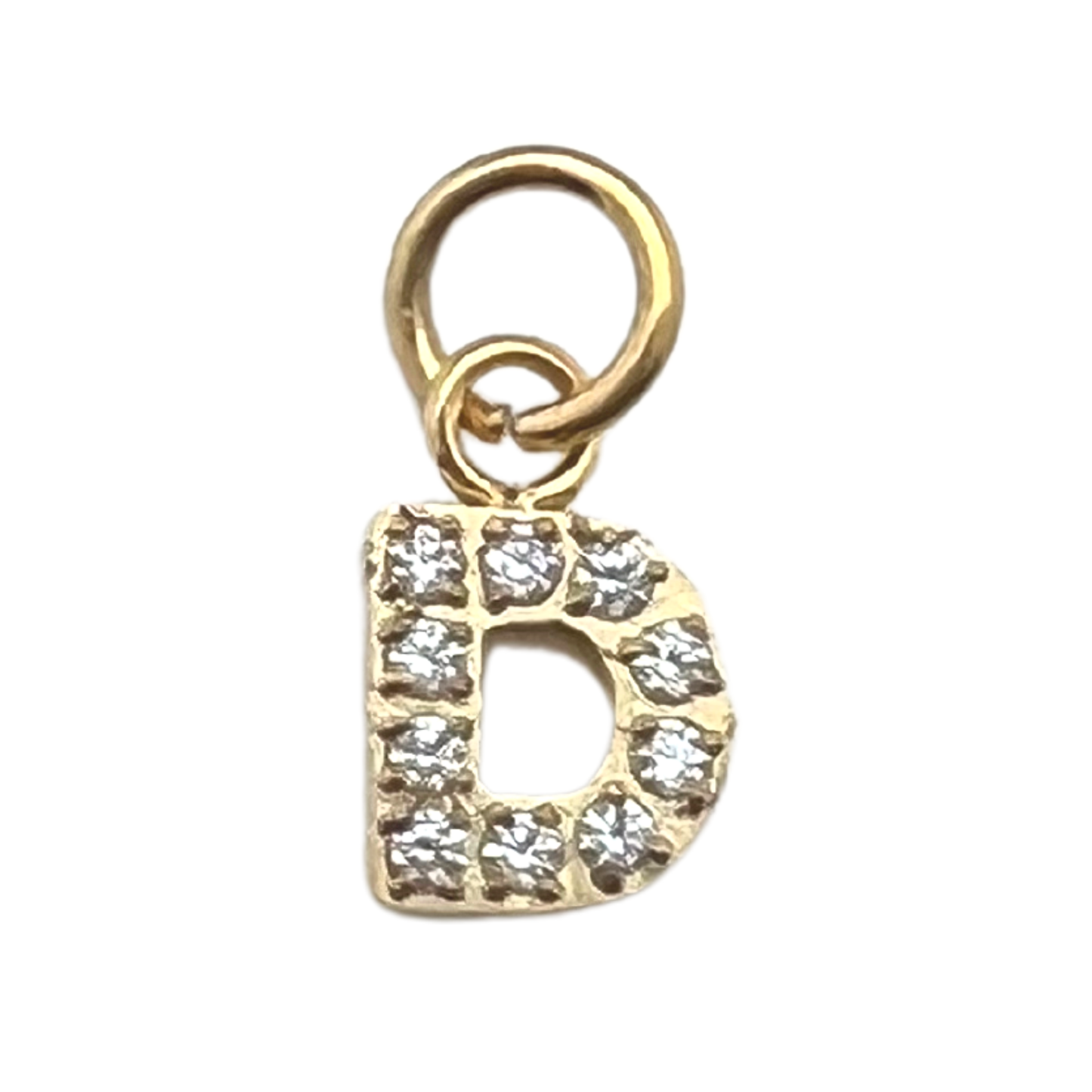 Gold Pavé CZ Initial Letter Charm | Waterproof Charm