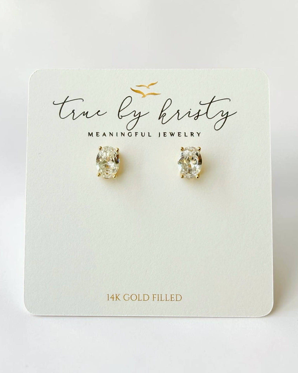Lucy CZ Diamond Stud Earrings | 14K Gold Filled