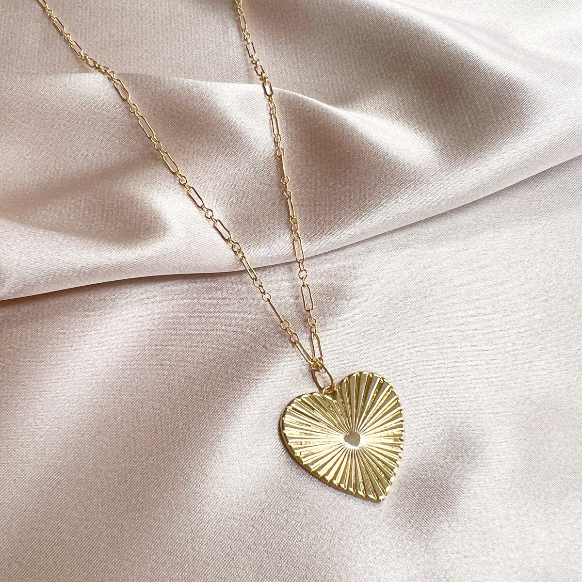 Darlin' Heart Necklace with 14K gold-filled heart pendant and dainty gold chain