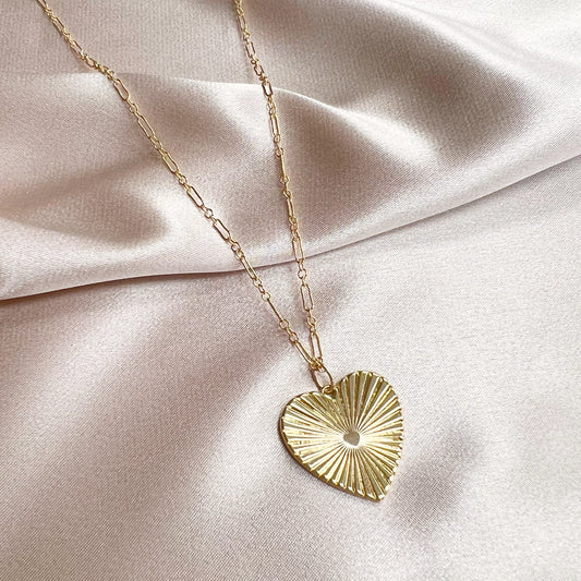Darlin' Heart Necklace with 14K gold-filled heart pendant and dainty gold chain