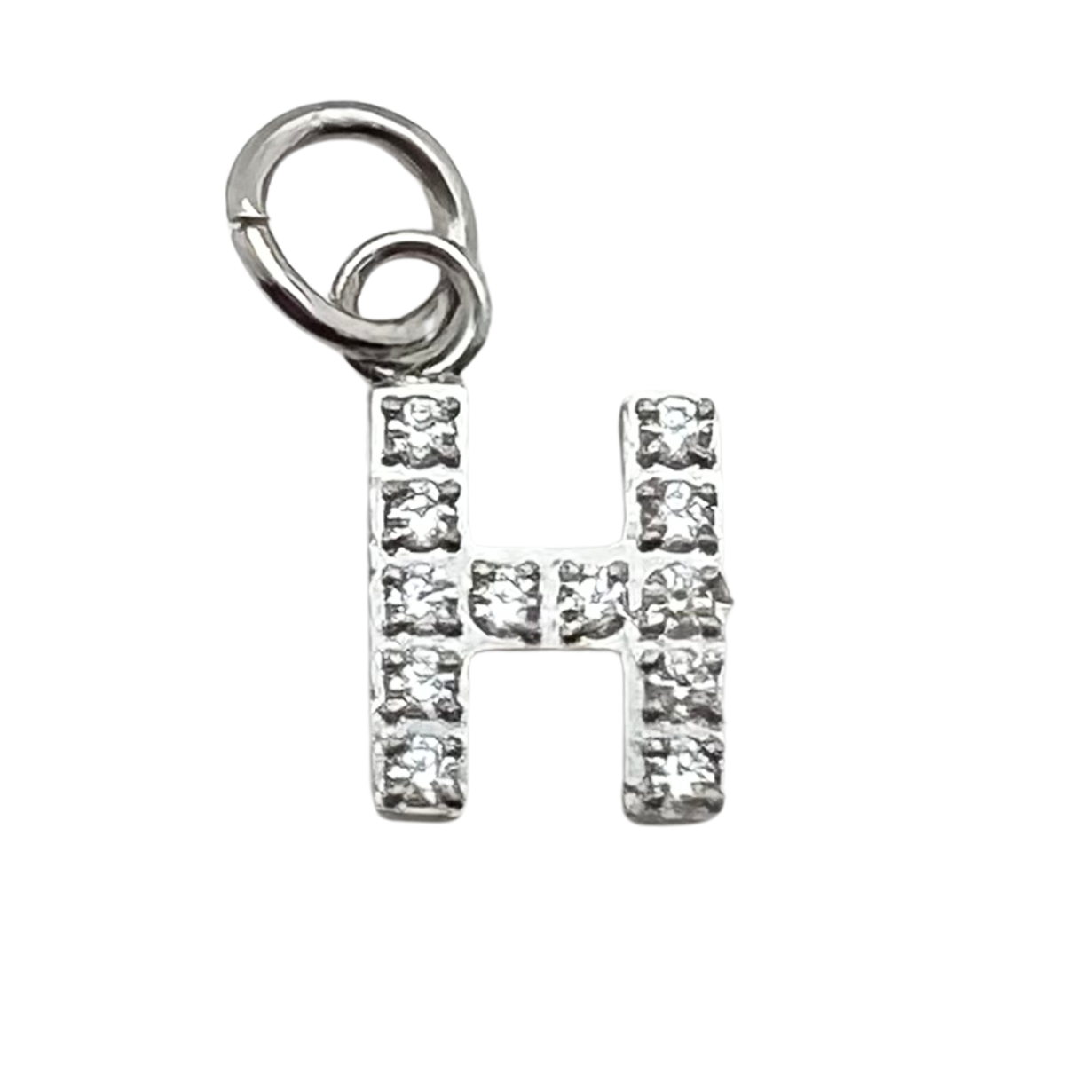 Silver Pavé CZ Initial Charm | Waterproof Letter Charm