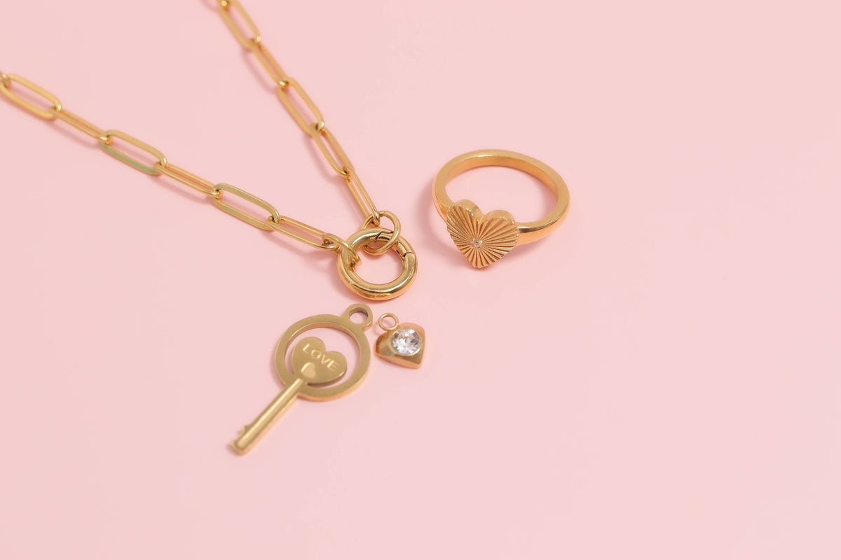 Paperclip Charm Holder Necklace | Gold & Silver Carabiner Necklace