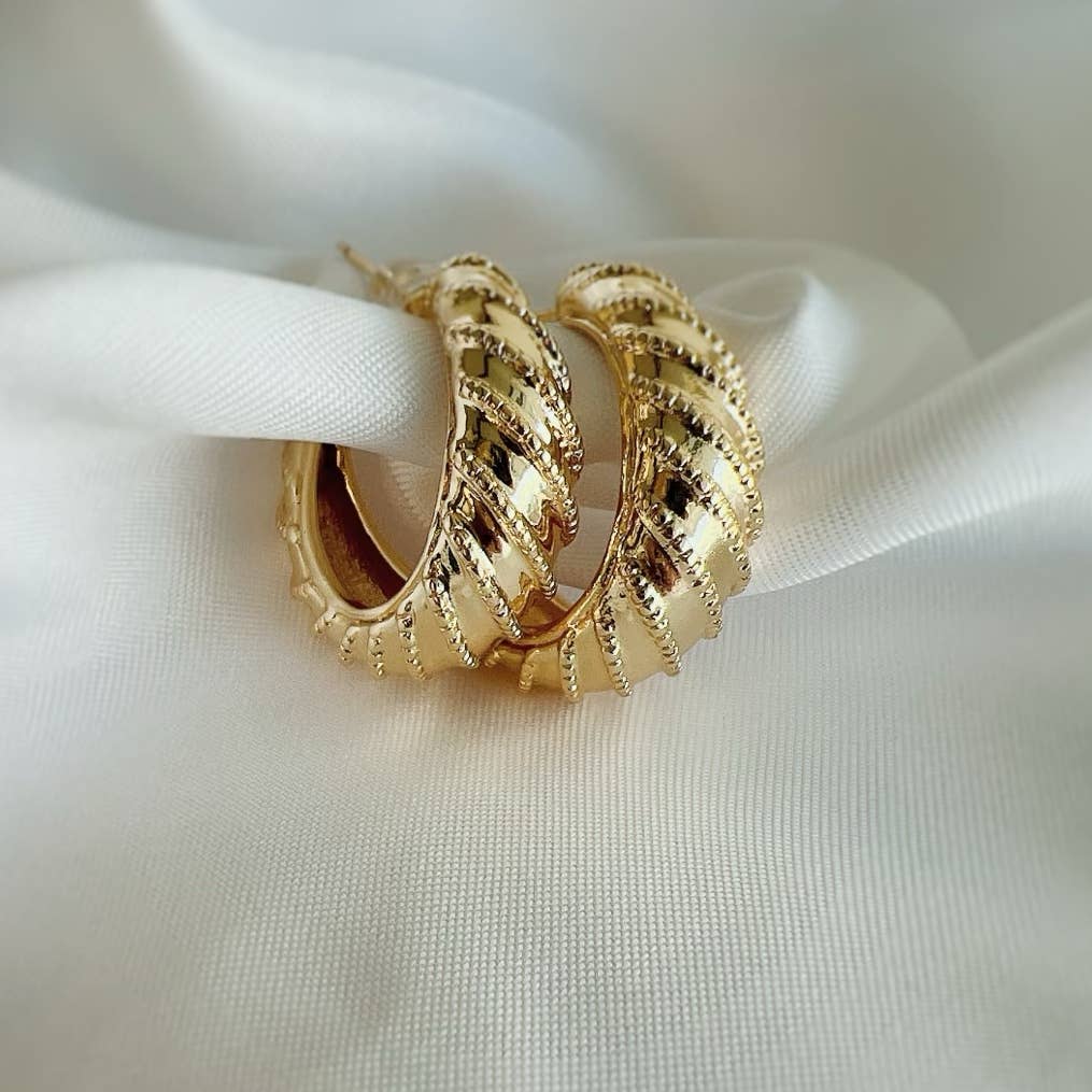 Ryan Croissant Hoop Earrings | 14K Gold Filled