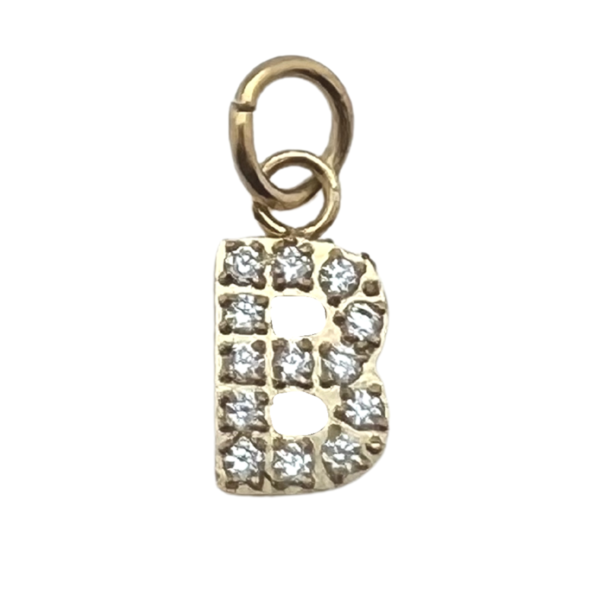 Gold Pavé CZ Initial Letter Charm | Waterproof Charm
