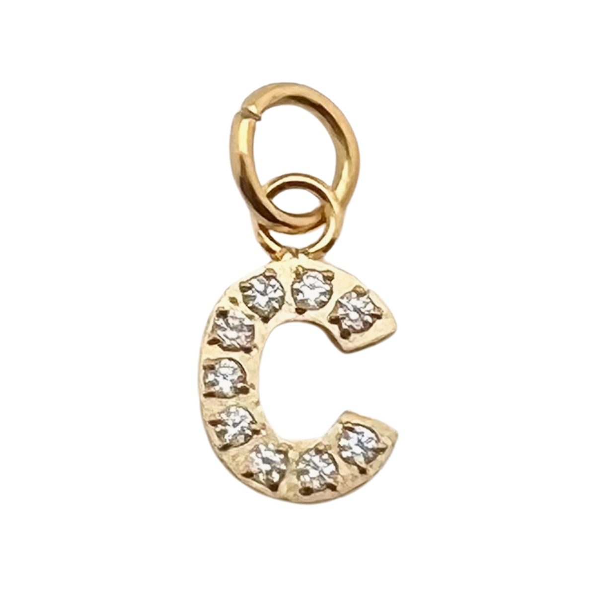 Gold Pavé CZ Initial Letter Charm | Waterproof Charm