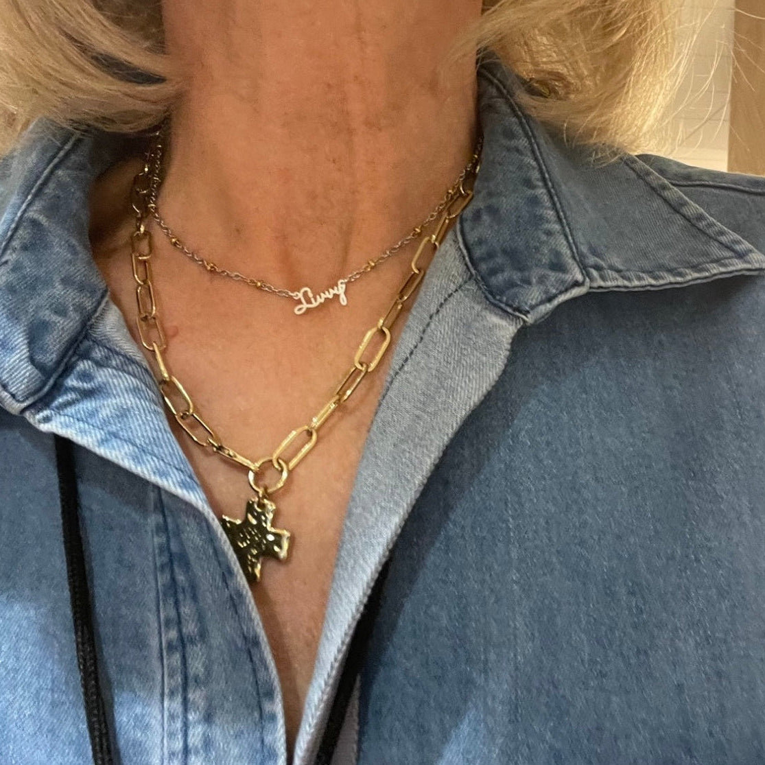 La Di Da Signature custom name necklace handcrafted in Texas