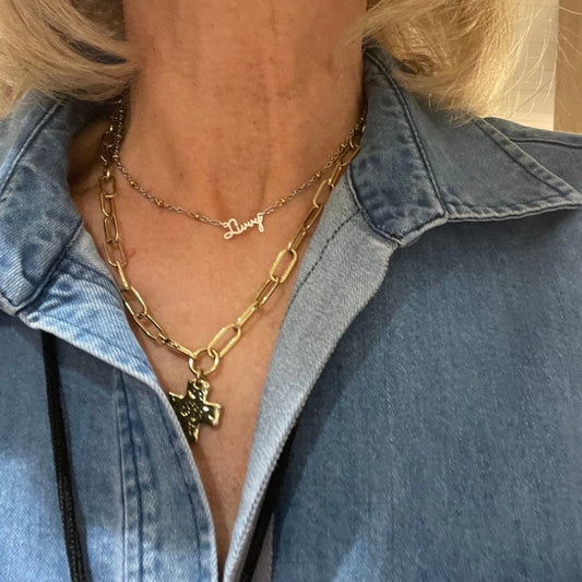 La Di Da Signature custom name necklace handcrafted in Texas