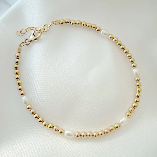Sweet Thing Freshwater Pearl Bracelet with 14K gold-filled beads and genuine pearls